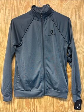 Converse Full-Zip Track Jacket — Charcoal Gray